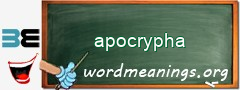 WordMeaning blackboard for apocrypha